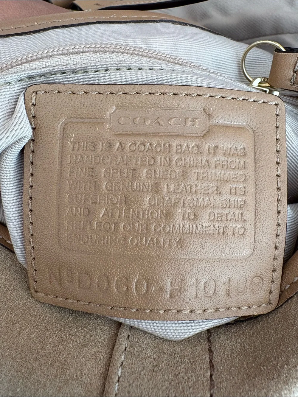 Vintage Y2K Coach Soho Demi Flap Tan Suede Shoulder Bag with Gold Hardware